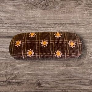 Brown Floral Eyeglass Case